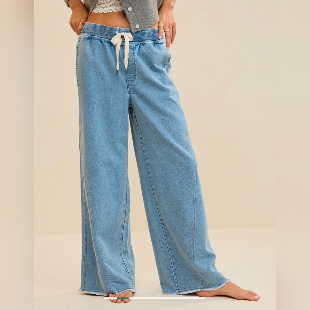 Aerie Light Blue Flare & Wide Leg Jeans